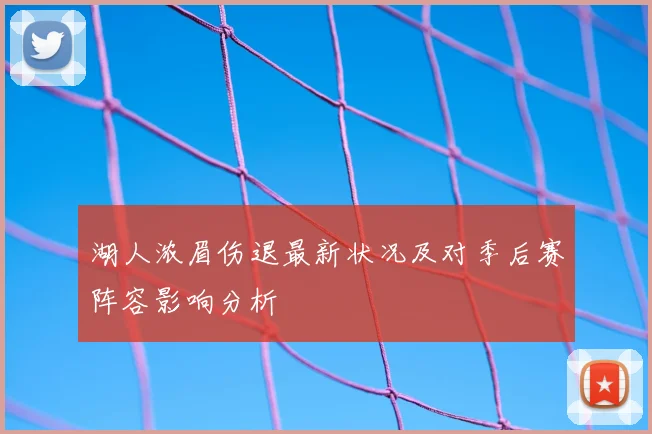湖人浓眉伤退最新状况及对季后赛阵容影响分析